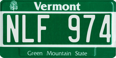 VT license plate NLF974