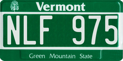 VT license plate NLF975