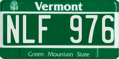 VT license plate NLF976