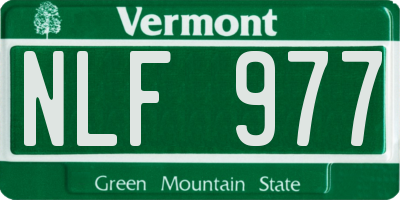 VT license plate NLF977