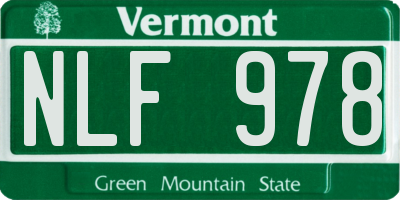 VT license plate NLF978
