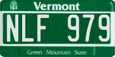 VT license plate NLF979
