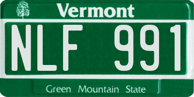 VT license plate NLF991