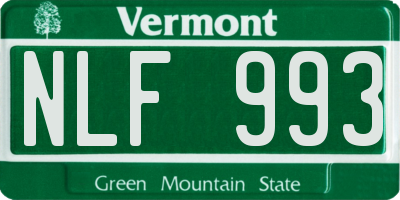 VT license plate NLF993