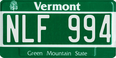VT license plate NLF994