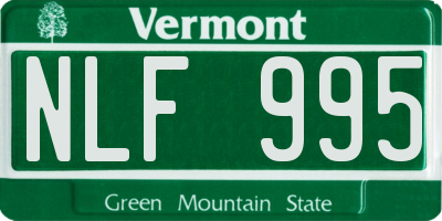 VT license plate NLF995