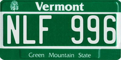 VT license plate NLF996