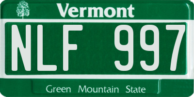 VT license plate NLF997
