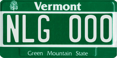 VT license plate NLG000