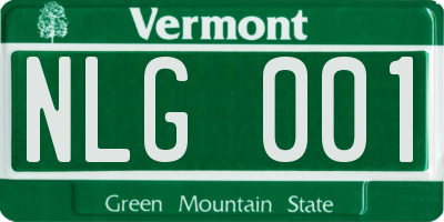 VT license plate NLG001