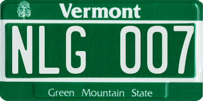 VT license plate NLG007