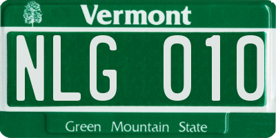 VT license plate NLG010