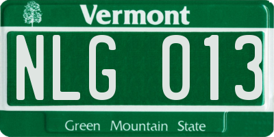 VT license plate NLG013
