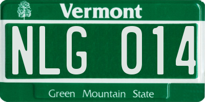 VT license plate NLG014