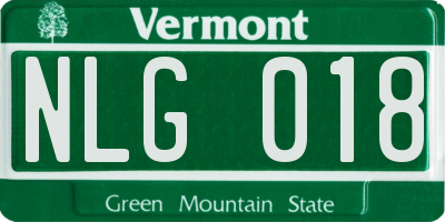 VT license plate NLG018