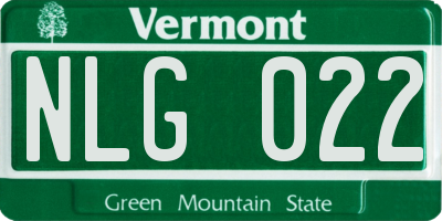 VT license plate NLG022