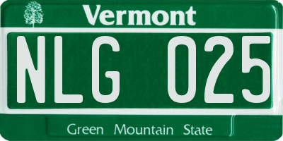 VT license plate NLG025