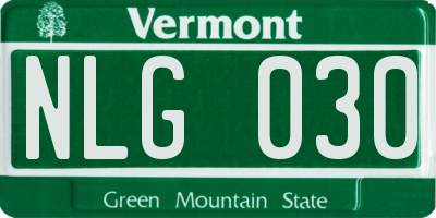 VT license plate NLG030