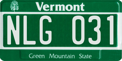 VT license plate NLG031