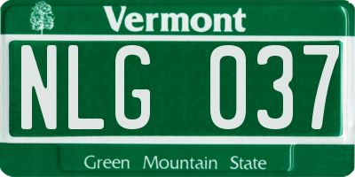 VT license plate NLG037