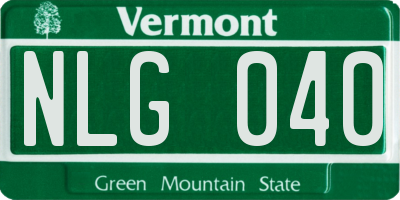 VT license plate NLG040