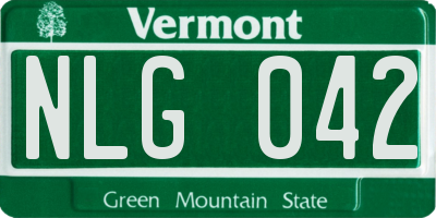 VT license plate NLG042