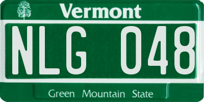 VT license plate NLG048