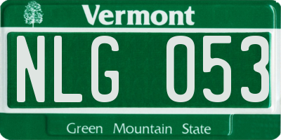 VT license plate NLG053