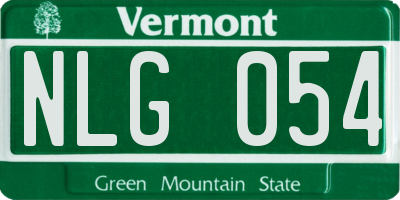 VT license plate NLG054