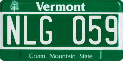 VT license plate NLG059