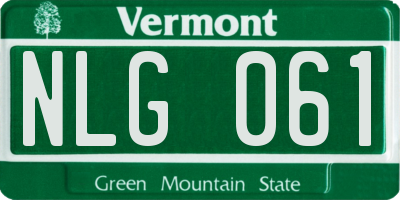 VT license plate NLG061
