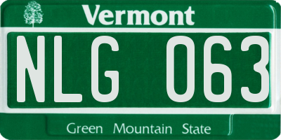 VT license plate NLG063