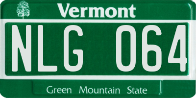 VT license plate NLG064