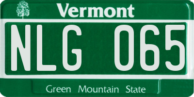 VT license plate NLG065