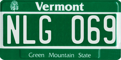 VT license plate NLG069