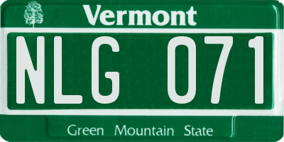 VT license plate NLG071