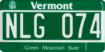 VT license plate NLG074