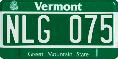 VT license plate NLG075