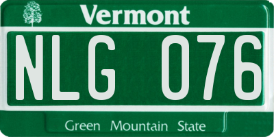 VT license plate NLG076
