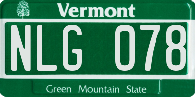 VT license plate NLG078