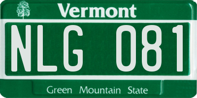 VT license plate NLG081