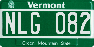 VT license plate NLG082
