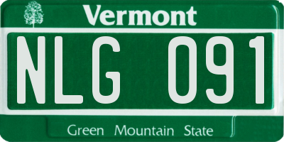 VT license plate NLG091