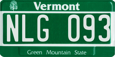 VT license plate NLG093