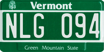 VT license plate NLG094