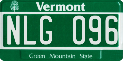 VT license plate NLG096