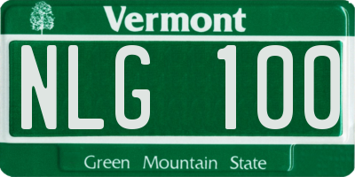 VT license plate NLG100