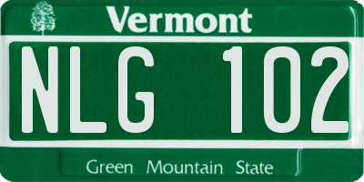 VT license plate NLG102
