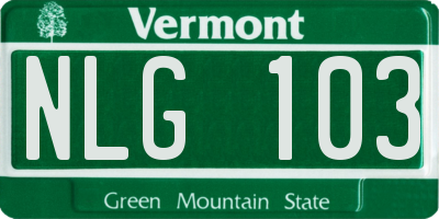 VT license plate NLG103
