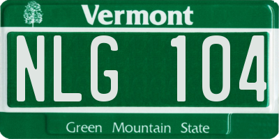 VT license plate NLG104